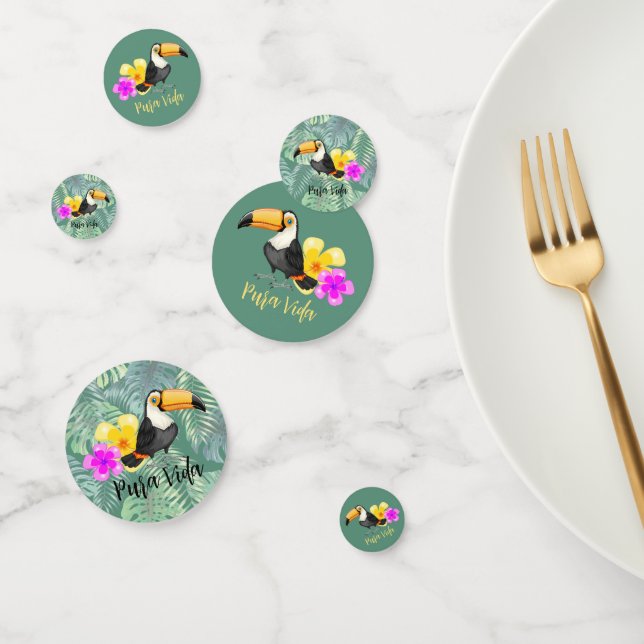 Tropical Toucan Pura Vida Design Table Confetti (Group)