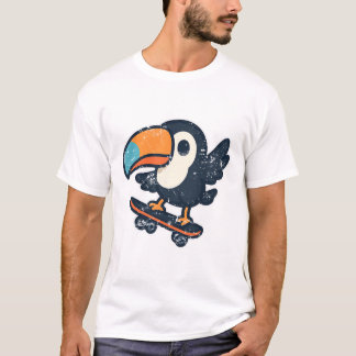 Tropical Toucan Skateboard Retro T-Shirt