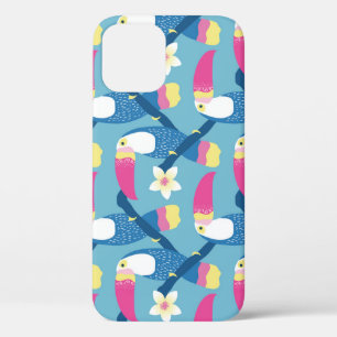Tropical toucan: vibrant floral pattern. iPhone 12 case