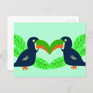 Tropical Toucans And Leaves Postcard