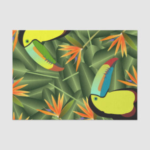 Tropical Toucans & Birds of Paradise Flowers Tissue Paper