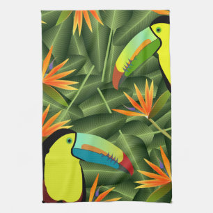 Tropical Toucans & Birds of Paradise Tea Towel