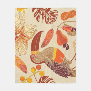 Tropical Toucans: Exotic Seamless Design Fleece Blanket