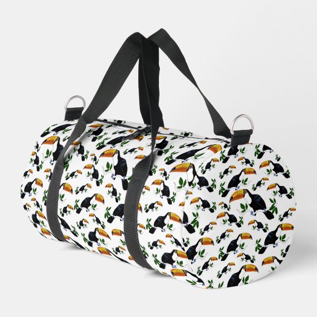 Tropical Toucans - Playful Jungle Duffle Bag (Left Corner)