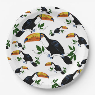 Tropical Toucans - Playful Jungle Paper Plate