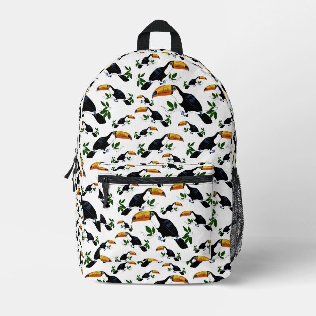 Tropical Toucans - Playful Jungle Printed Backpack (Front)