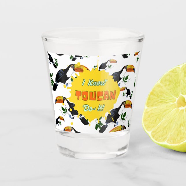 Tropical Toucans - Playful Jungle Shot Glass (Front)