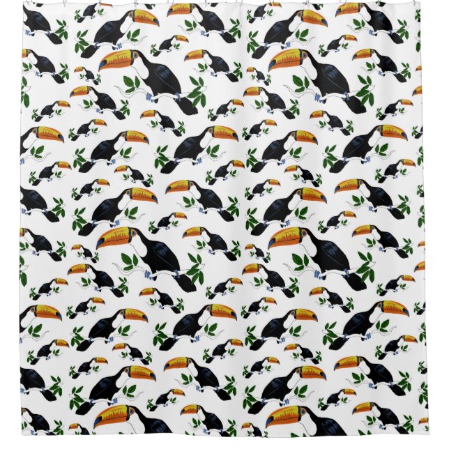 Tropical Toucans - Playful Jungle Shower Curtain (Front)