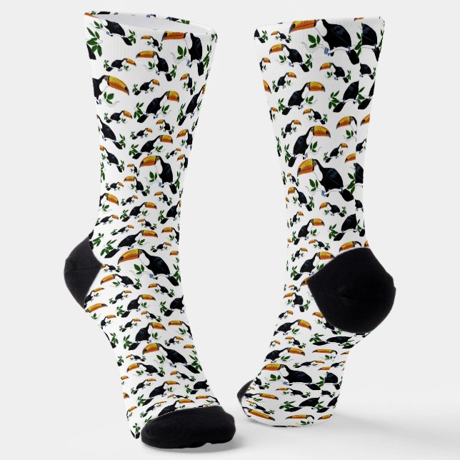 Tropical Toucans - Playful Jungle Socks (Angled)