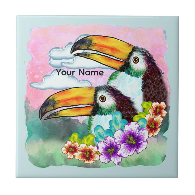 Tropical Toucans  Tile (Front)