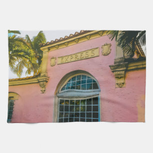 Tropical Train Station Tea Towel