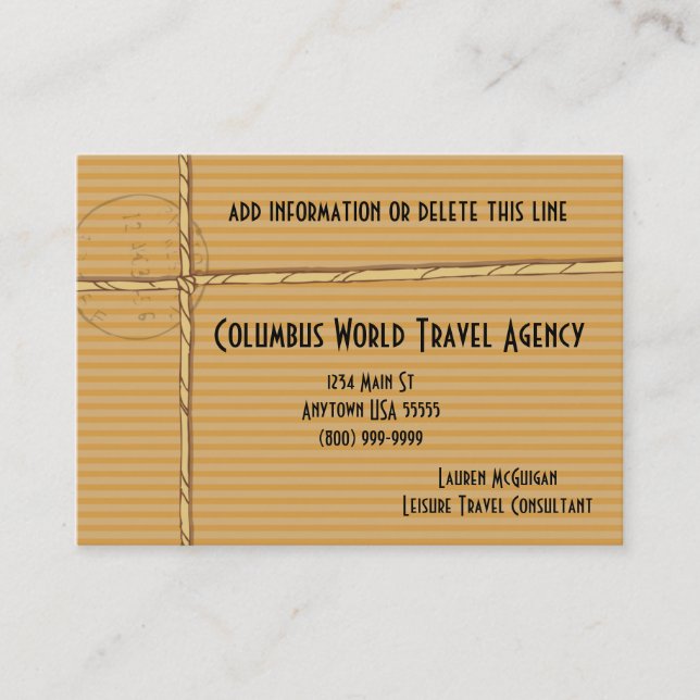 Tropical Travel Agency Business Cards (Front)