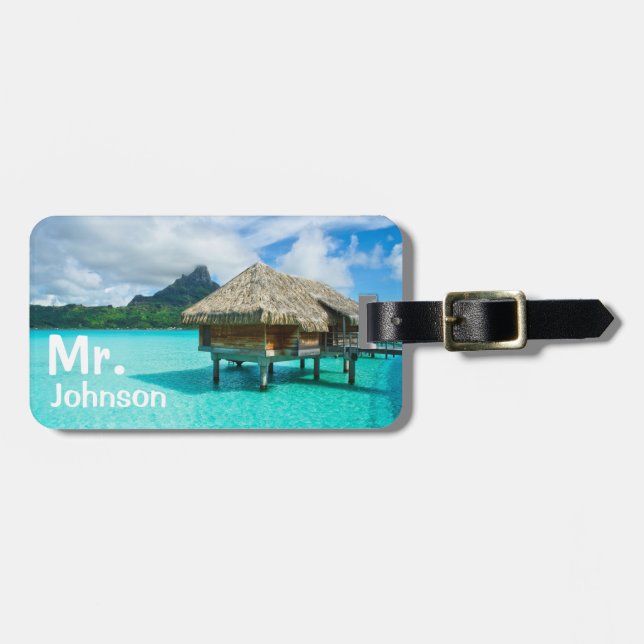 Tropical travel luggage tag (Front Horizontal)