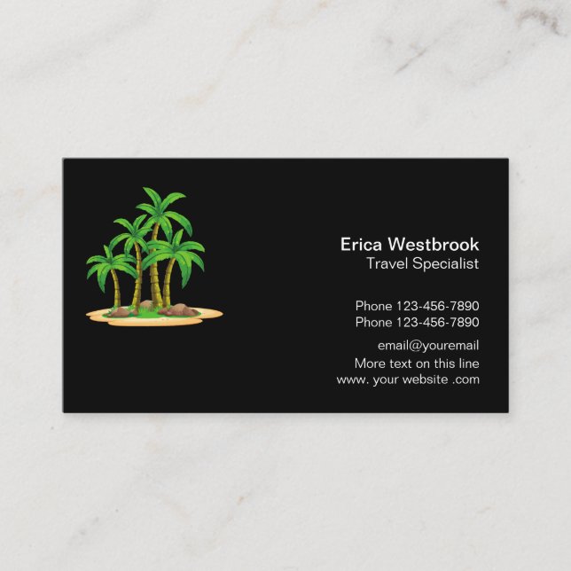Tropical Travel Specialist Business Card (Front)