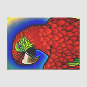 Tropical Treasure: Abstract Vibrant Parrot Artwork Tissue Paper