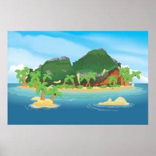 Tropical Treasure Island Poster
