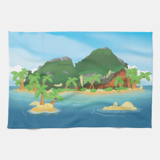Tropical Treasure Island Tea Towel