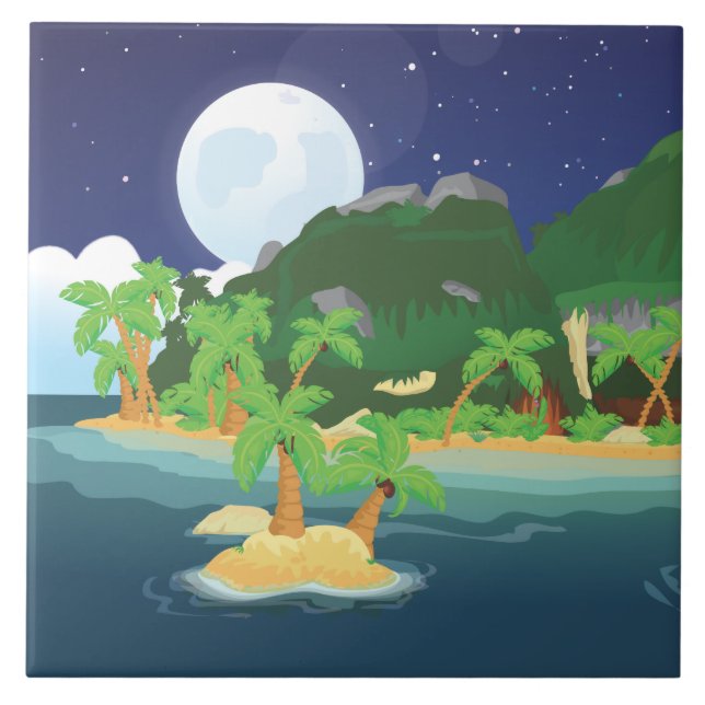 Tropical Treasure Island Tile (Front)