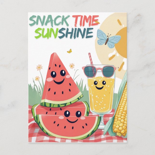 Tropical Treats Party Invitation – Sweet Summer Ba Postcard (Front)