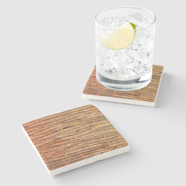 Tropical Tree Bark Nature Photo Stone Coaster (Side)