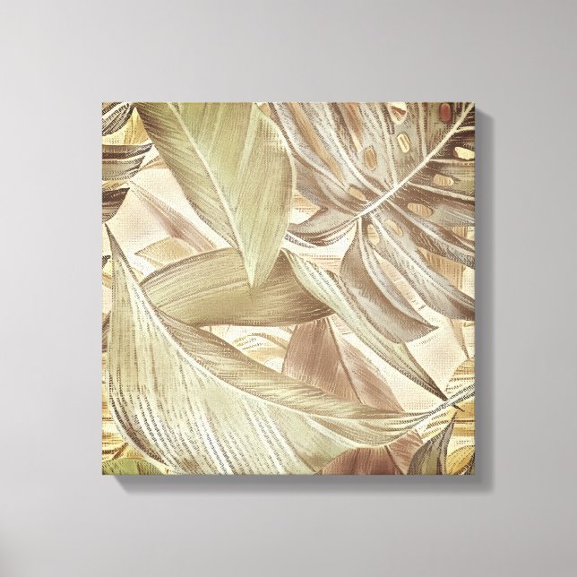 Tropical tree leaves wall art Canvas  (Front)