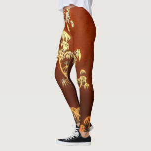 Tropical Tree Silhouette Leggings