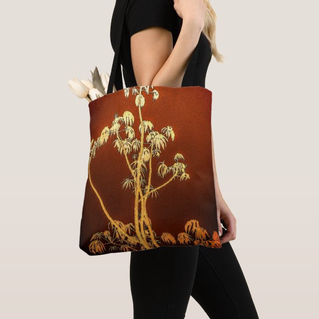 Tropical Tree Silhouette Tote Bag (Close Up)