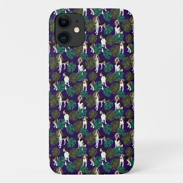 Tropical Treeing Walker Coonhound Blue Case-Mate iPhone Case (Back)