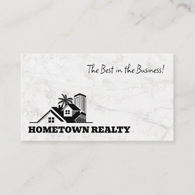 Tropical Trees Real Estate Business Card (Front)