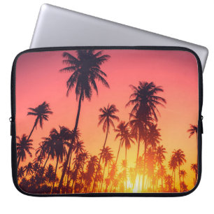 Tropical trees sunset laptop sleeve