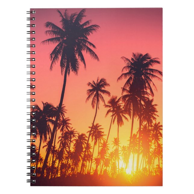 Tropical trees sunset notebook (Front)