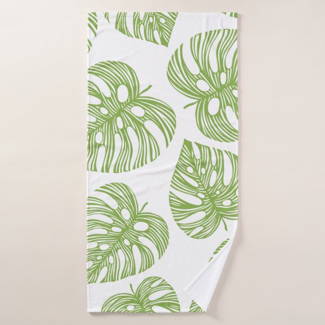 Tropical trendy seamless pattern with exotic palm  bath towel (Bath Towel)