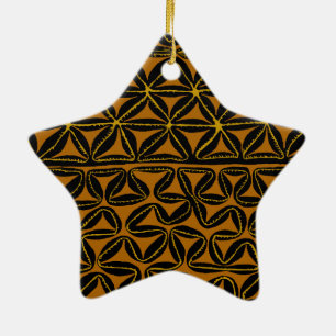 Tropical Tribal South Seas Tapa Ceramic Tree Decoration
