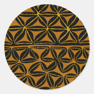 Tropical Tribal South Seas Tapa Classic Round Sticker