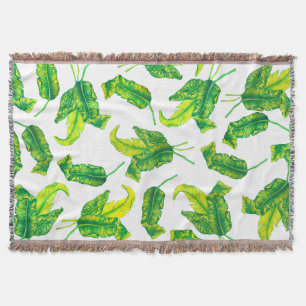 Tropical Tropicana Gold Leaves Throw Blanket