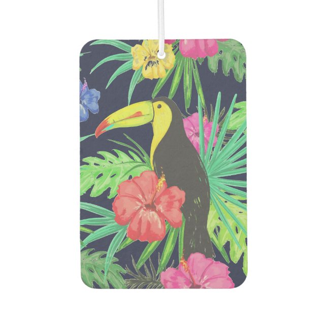 Tropical Tucan and Leaves Rainforest Car Air Freshener (Front)