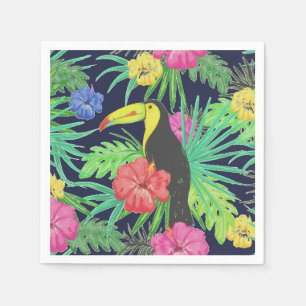 Tropical Tucan and Leaves Rainforest Napkin