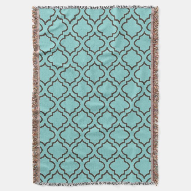 Tropical Turquoise Bedroom Throw Blanket (Front Vertical)