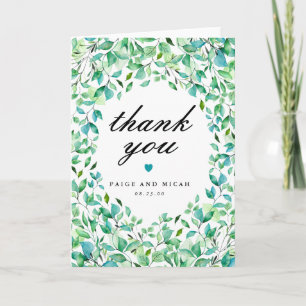 Tropical Turquoise Botanical Wedding Thank You