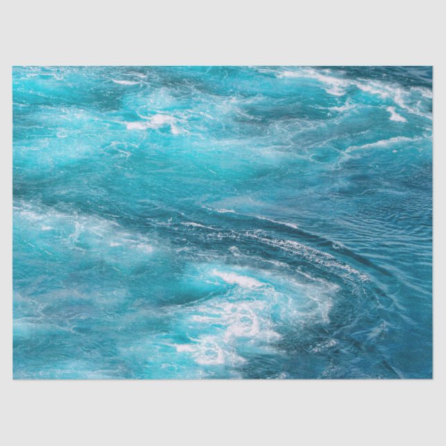Tropical Turquoise Caribbean Ocean Cruise Photo Tissue Paper (Front)