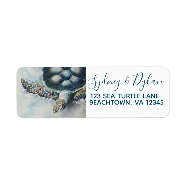 Tropical Turtle Return Address Labels (Front)