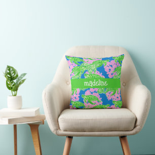 Tropical Turtles Pattern Personalised Cushion