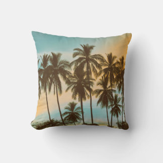 Tropical Twilight: Coconut Palm Silhouette Cushion