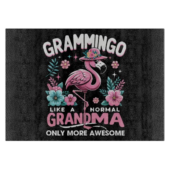 Tropical Twilight Flamingo Cutting Board (Front)