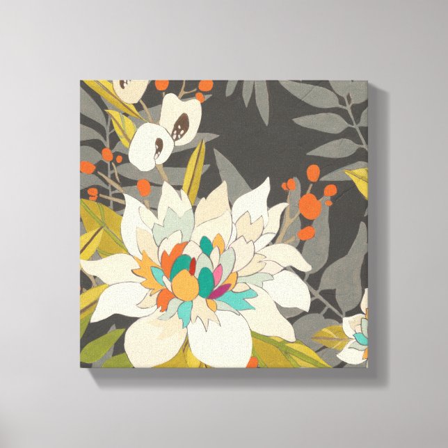 Tropical Twilight Flowers Canvas Print (Front)