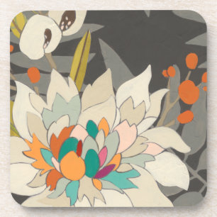 Tropical Twilight Flowers Coaster