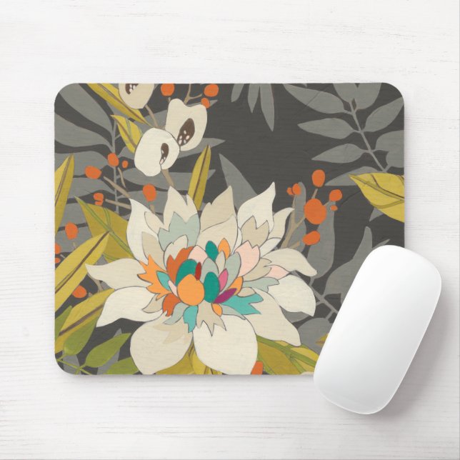 Tropical Twilight Flowers Mouse Mat (With Mouse)