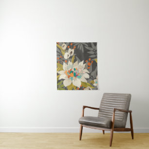 Tropical Twilight Flowers Tapestry