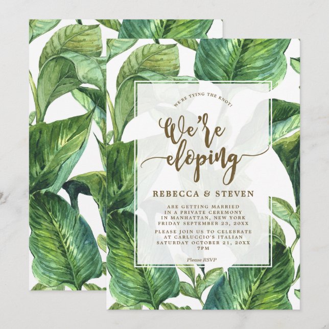 tropical tying the knot eloping invitation (Front/Back)