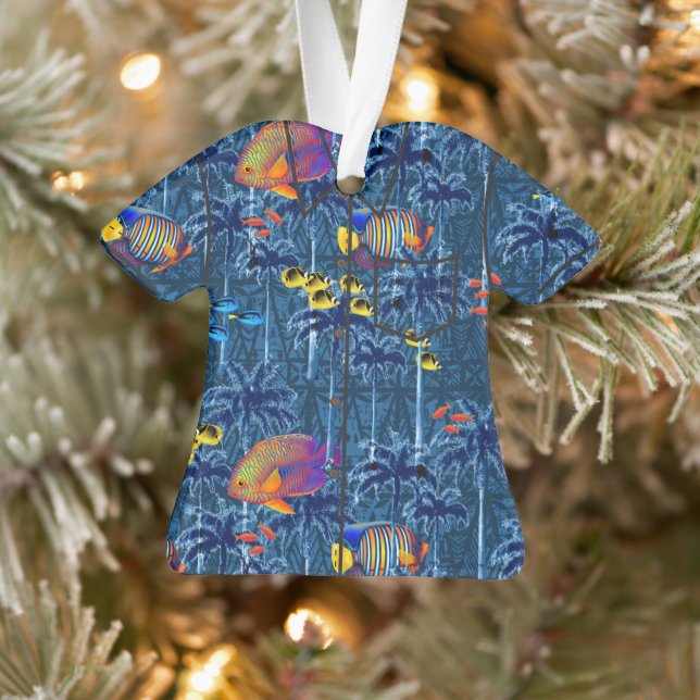 Tropical Underwater Garden Surreal Aloha Shirt Ornament (Tree)